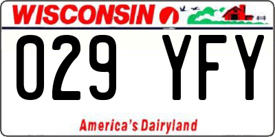 WI license plate 029YFY