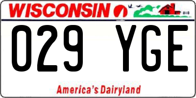 WI license plate 029YGE