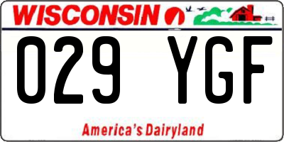 WI license plate 029YGF