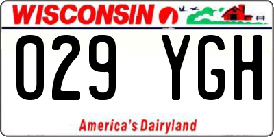 WI license plate 029YGH