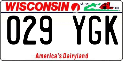 WI license plate 029YGK