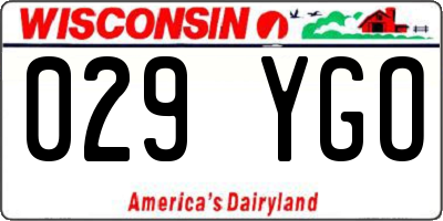 WI license plate 029YGO