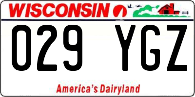 WI license plate 029YGZ