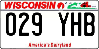 WI license plate 029YHB