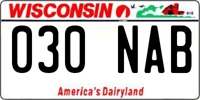 WI license plate 030NAB