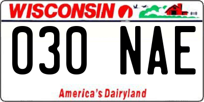 WI license plate 030NAE