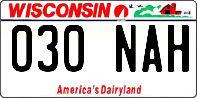 WI license plate 030NAH