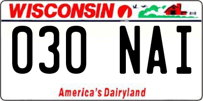 WI license plate 030NAI