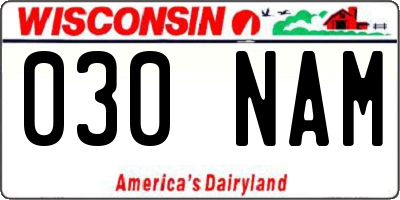 WI license plate 030NAM