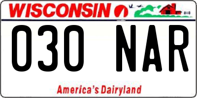WI license plate 030NAR
