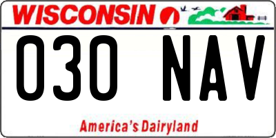 WI license plate 030NAV