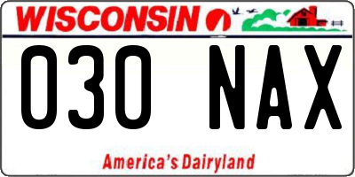 WI license plate 030NAX
