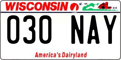 WI license plate 030NAY