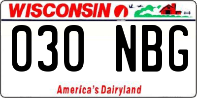 WI license plate 030NBG