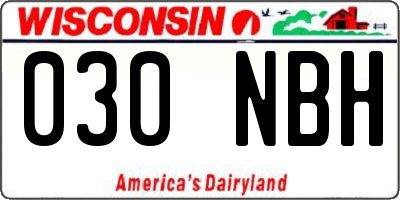 WI license plate 030NBH