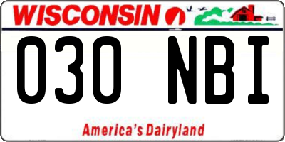 WI license plate 030NBI