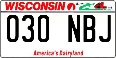 WI license plate 030NBJ