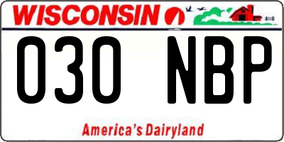 WI license plate 030NBP