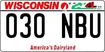 WI license plate 030NBU