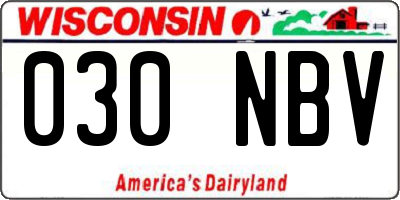 WI license plate 030NBV