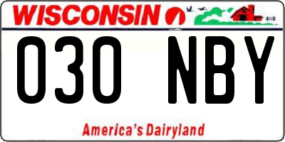 WI license plate 030NBY