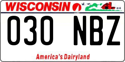 WI license plate 030NBZ