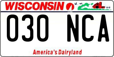 WI license plate 030NCA