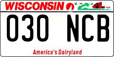 WI license plate 030NCB