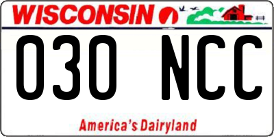 WI license plate 030NCC