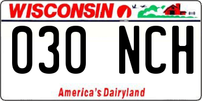 WI license plate 030NCH