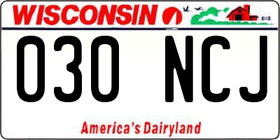 WI license plate 030NCJ