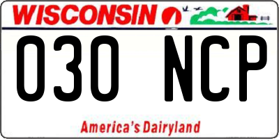 WI license plate 030NCP