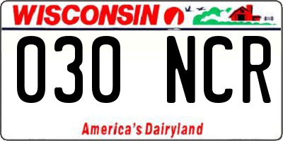 WI license plate 030NCR