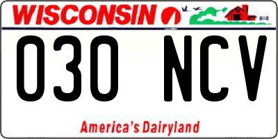 WI license plate 030NCV