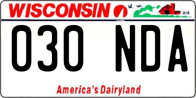 WI license plate 030NDA