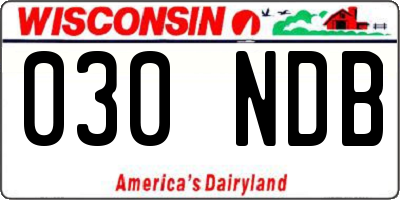 WI license plate 030NDB