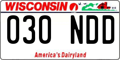WI license plate 030NDD