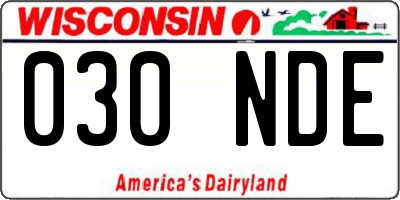 WI license plate 030NDE