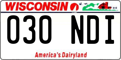 WI license plate 030NDI