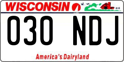WI license plate 030NDJ