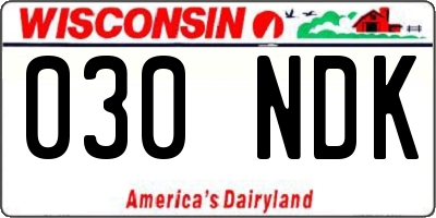 WI license plate 030NDK