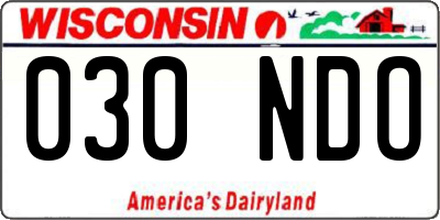 WI license plate 030NDO