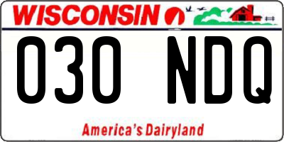 WI license plate 030NDQ