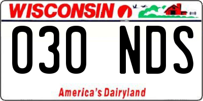WI license plate 030NDS