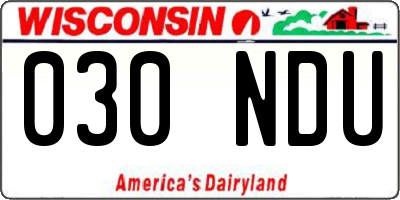 WI license plate 030NDU
