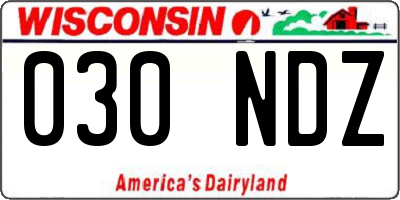 WI license plate 030NDZ