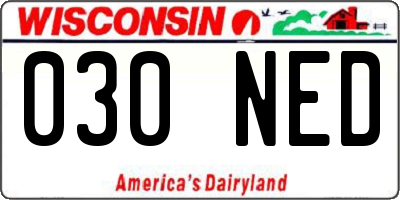 WI license plate 030NED