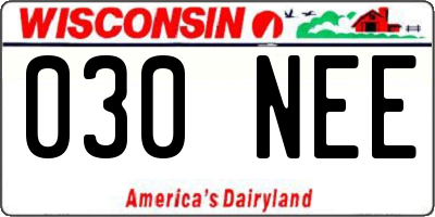 WI license plate 030NEE