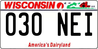 WI license plate 030NEI