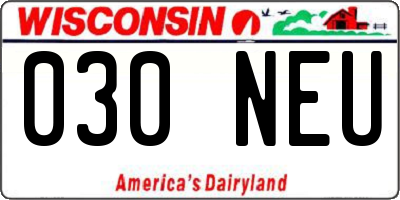 WI license plate 030NEU